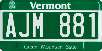 VT license plate AJM881