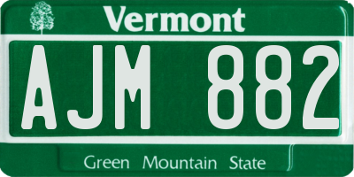 VT license plate AJM882