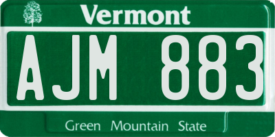 VT license plate AJM883