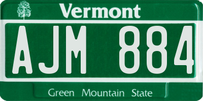 VT license plate AJM884