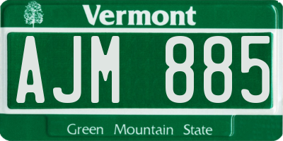 VT license plate AJM885