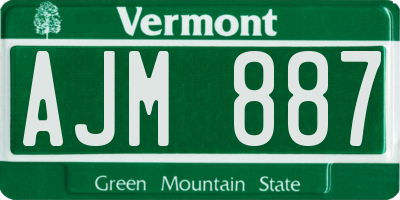 VT license plate AJM887