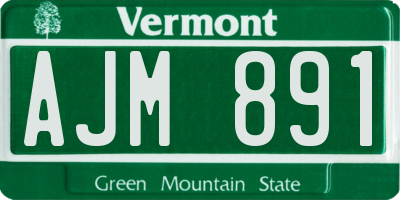 VT license plate AJM891
