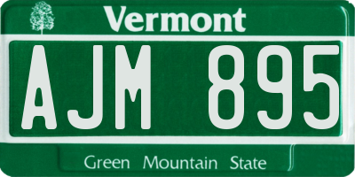 VT license plate AJM895