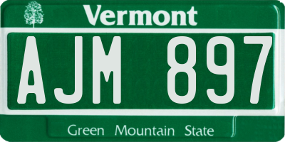 VT license plate AJM897