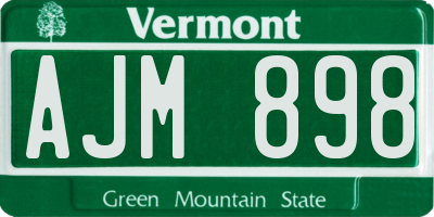 VT license plate AJM898