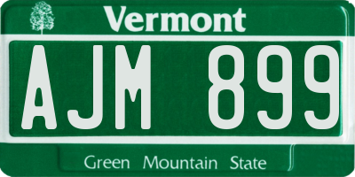 VT license plate AJM899