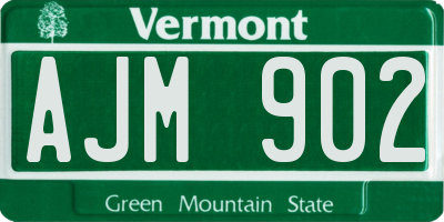 VT license plate AJM902
