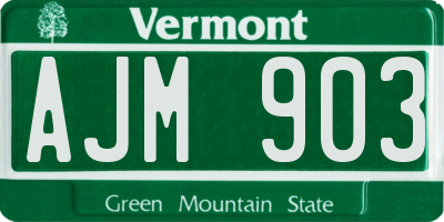 VT license plate AJM903