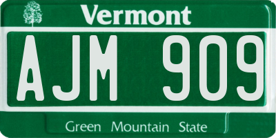 VT license plate AJM909