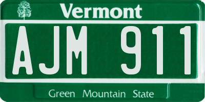 VT license plate AJM911