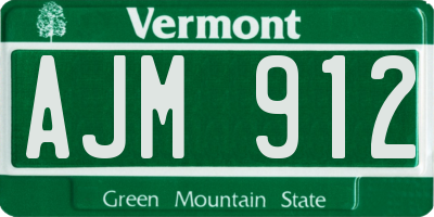 VT license plate AJM912