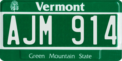 VT license plate AJM914