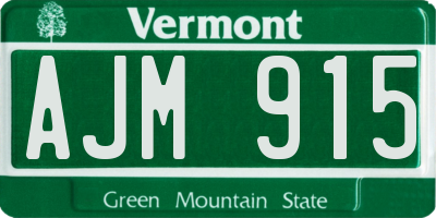 VT license plate AJM915
