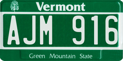 VT license plate AJM916