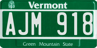 VT license plate AJM918