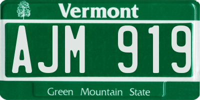 VT license plate AJM919