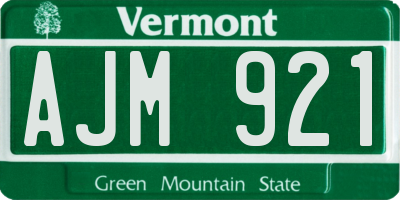 VT license plate AJM921