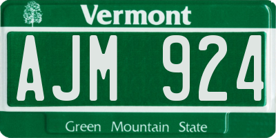VT license plate AJM924