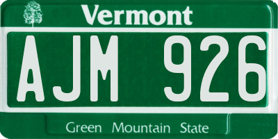 VT license plate AJM926