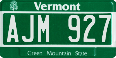 VT license plate AJM927