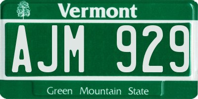 VT license plate AJM929