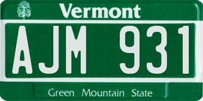VT license plate AJM931