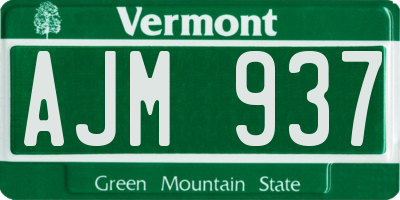 VT license plate AJM937