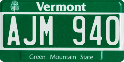 VT license plate AJM940