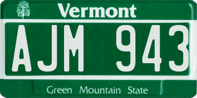 VT license plate AJM943