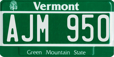 VT license plate AJM950