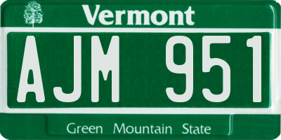 VT license plate AJM951