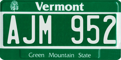 VT license plate AJM952