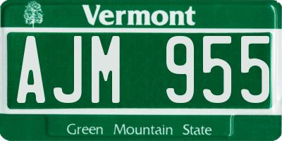 VT license plate AJM955