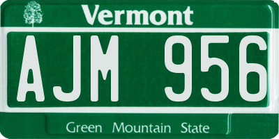 VT license plate AJM956