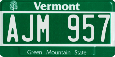 VT license plate AJM957