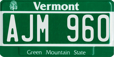 VT license plate AJM960