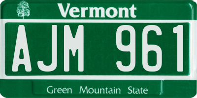 VT license plate AJM961