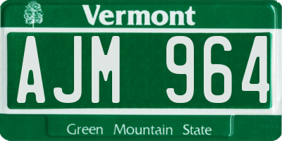 VT license plate AJM964