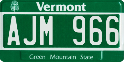 VT license plate AJM966