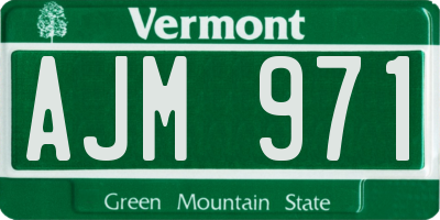 VT license plate AJM971
