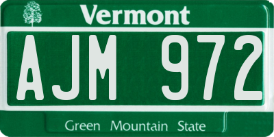 VT license plate AJM972