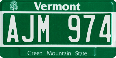 VT license plate AJM974