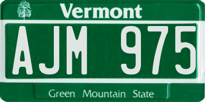 VT license plate AJM975