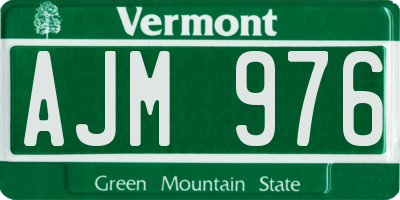 VT license plate AJM976