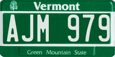 VT license plate AJM979