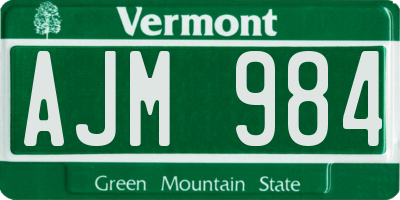 VT license plate AJM984