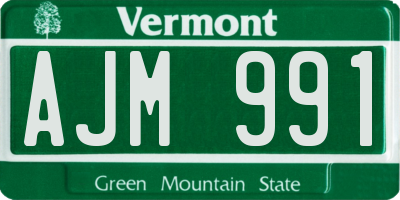 VT license plate AJM991