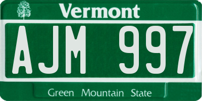 VT license plate AJM997