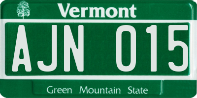 VT license plate AJN015
